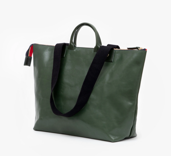Loden Leather Zip Tote – maeree