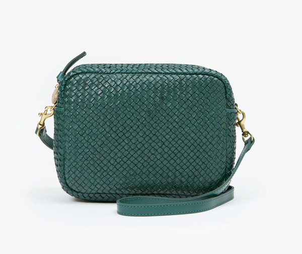 Clare V. Embossed Leather Crossbody Bag - Green Crossbody Bags