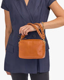 Clare V cuoio double leather link shortie strap at maeree