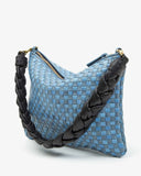 Clare v denim woven flat clutch at maeree