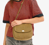 Clare V oat suede turnlock Louis crossbody at maeree