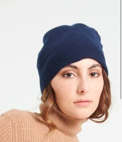 Navy Cashmere Beanie