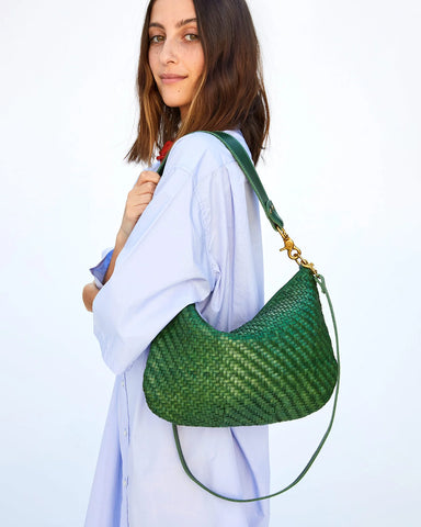 Clare V evergreen woven checker moyen messenger bag at maeree 