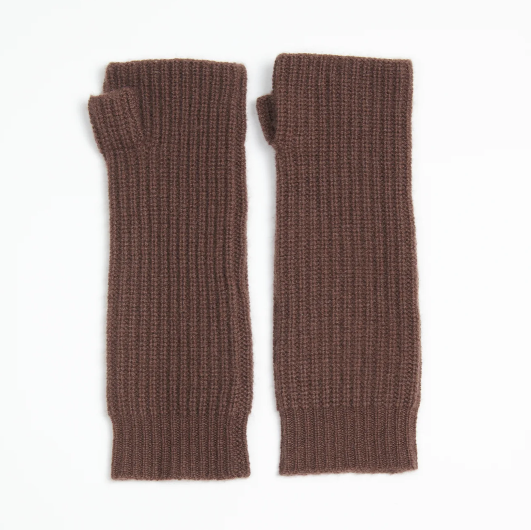 Brown Cashmere Fingerless Gloves