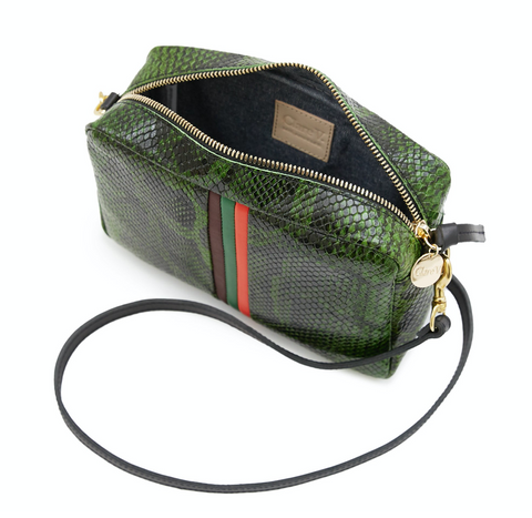 Clare V. Midi Sac Snake Embossed Leather Crossbody Bag