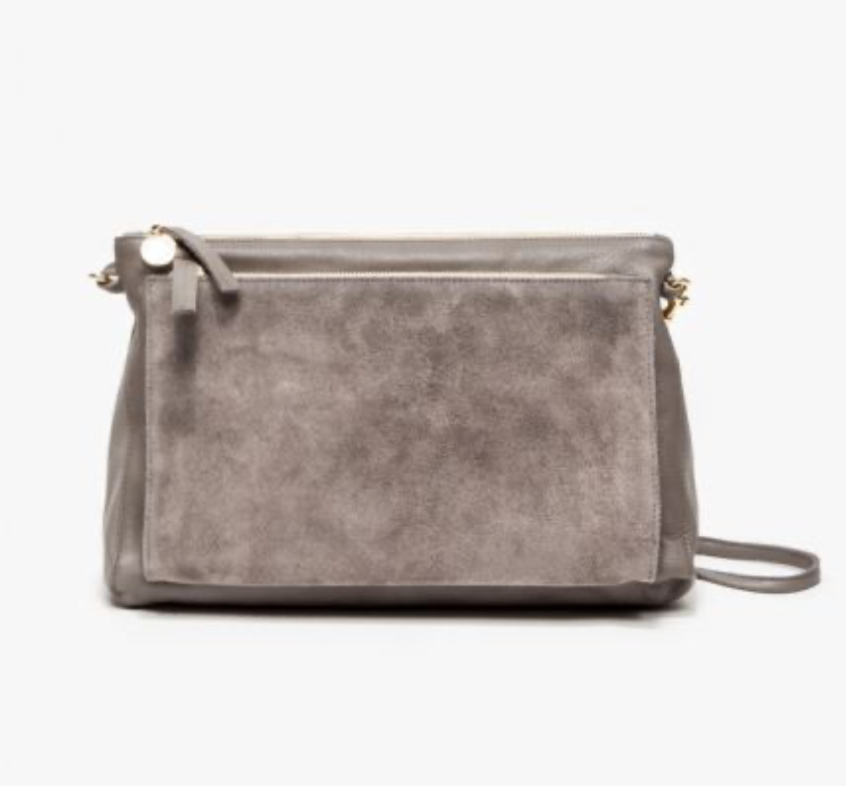 Clare Vivier Clare V Gosee Washed Leather And Suede Shoulder Bag, $340, NET-A-PORTER.COM