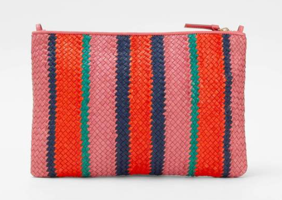 Clare V Flat Clutch W/tabs Stripes at Penelope T