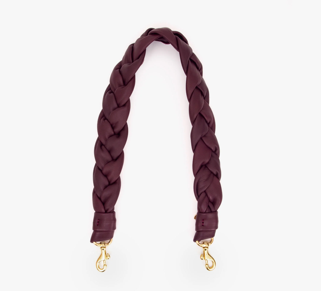 Clare V. - Braided Leather Shoulder Strap in Petal Italian Nappa