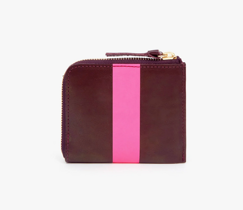Clare V. Leather Striped Coin Pouch - Brown Wallets, Accessories