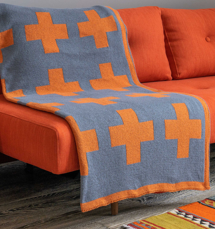 Orange and blue online blanket