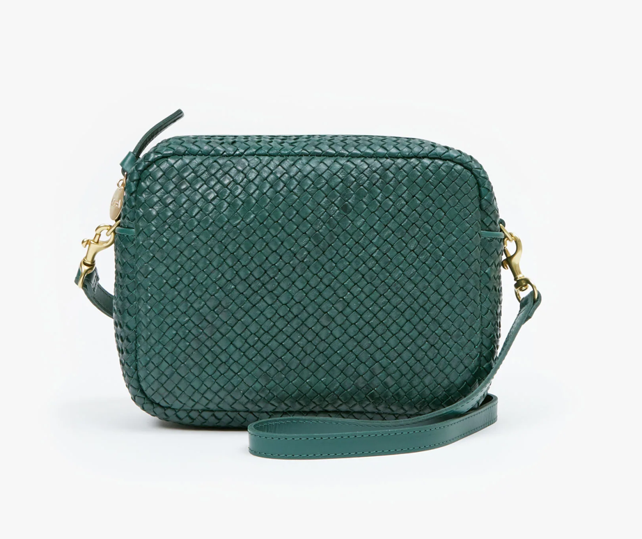 Elisa B. - On the go? Gotta get the woven leather Clare V. Bateau