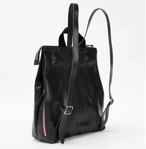 Clare V. Women Black Leather Backpack One Size