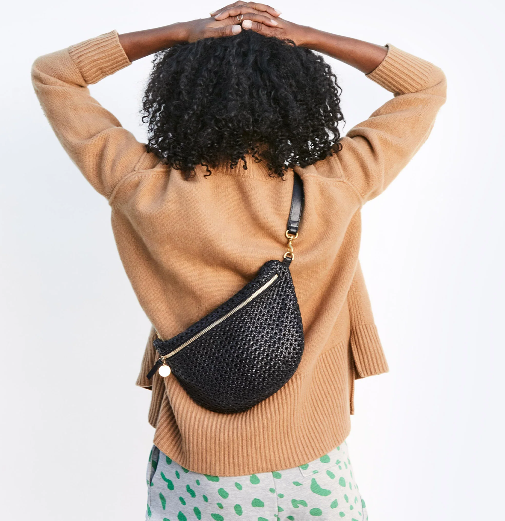 She's new: The Black Rattan Fanny Pack (along with her back-in