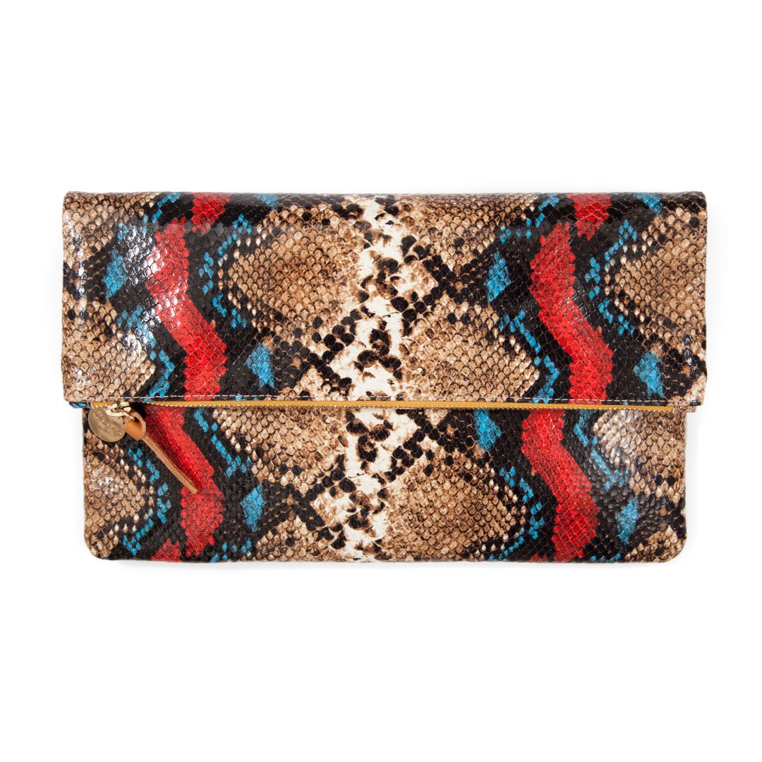 Clare V Foldover Clutch Leopard Hair On