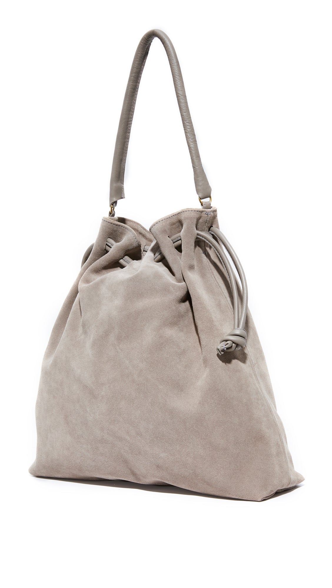 Clare V Bag Handbag Drawstring/Bucket Black Leather